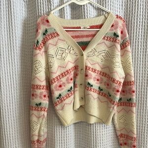 Women's Cream Patterned Sweater